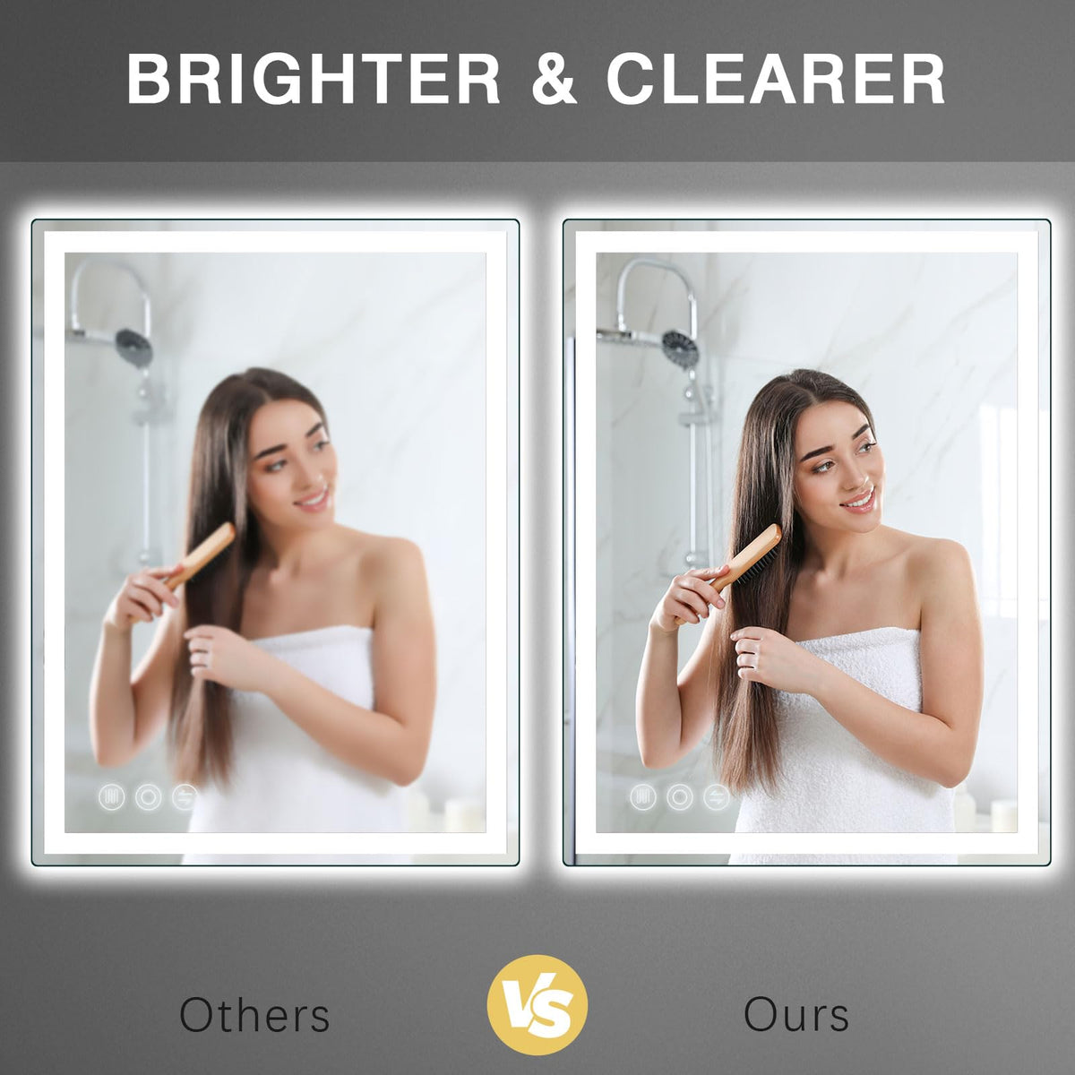 28" x 36" LED Bathroom Mirror with Lights, Memory Vanity Mirror