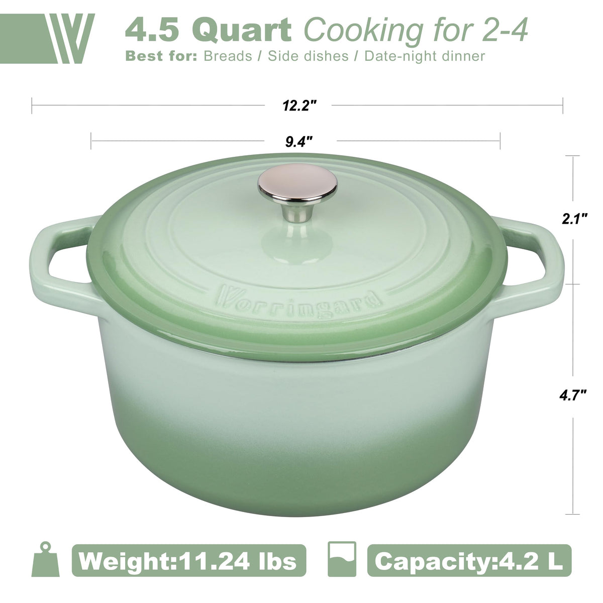 Enameled Cast Iron Dutch Oven Pot with Lid, for Bread Baking, Round Bread Oven- include Sourdough Bread Baking