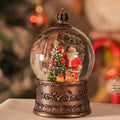 Snow Globe Christmas with Santa Claus, Lighted Christmas Snow Globes with Timer, Swirling Musical Glittering