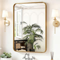 Bathroom Wall Mirror, 36x24 Inch Mirror for Over Sink, Gold