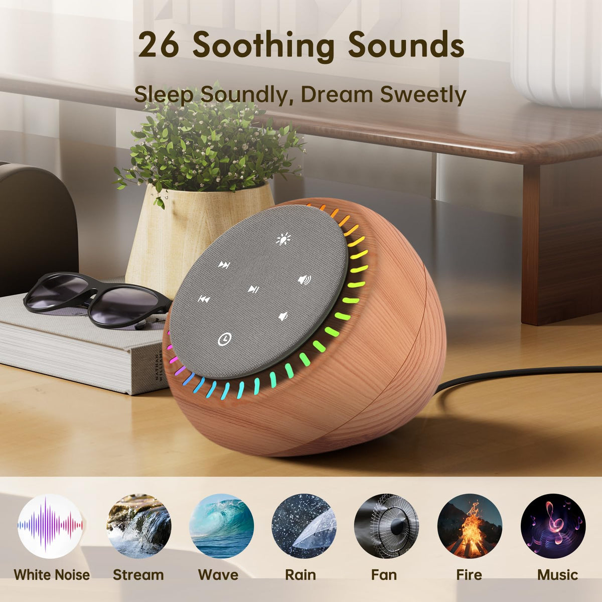 Sound Machine for Sleep, White Noise for Sleeping Adults & Baby