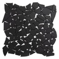 Black Pebble Tile for Shower Floor, 12"x12" Backsplash Tiles, 5 Pcs