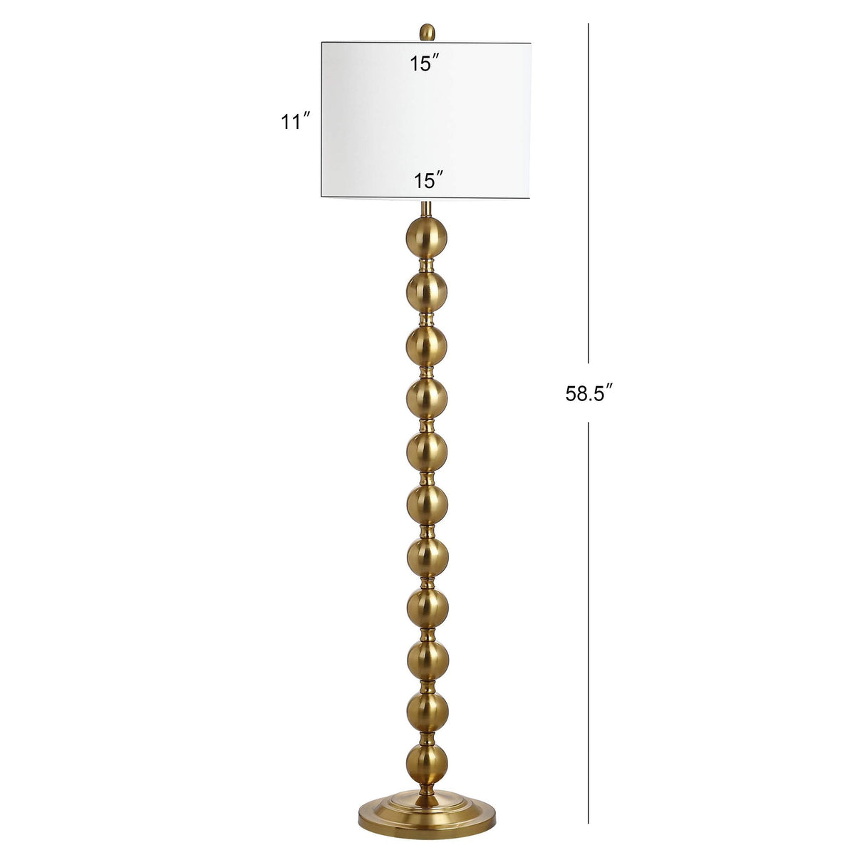 Lighting Collection Reflections Modern Farmhouse Stacked Ball Brass 59-inch Living Room Bedroom Home Office Standing