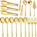 17 Pcs Serving Utensils, Stainless Steel Flatware Serving Tools Kit