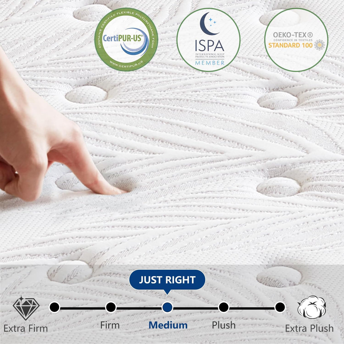 King Mattress, 14 Inch Hybrid King Mattress in a Box with Gel Memory Foam, Individually Wrapped Pocket Spring, Motion