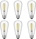 ST19 Vintage LED Edison Bulbs, 60W Eq, Dimmable, Daylight 5000K, 6-Pack