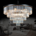 16-Light 5-Tier Modern Crystal Chandelier, Grand Layered Fixture for Foyers