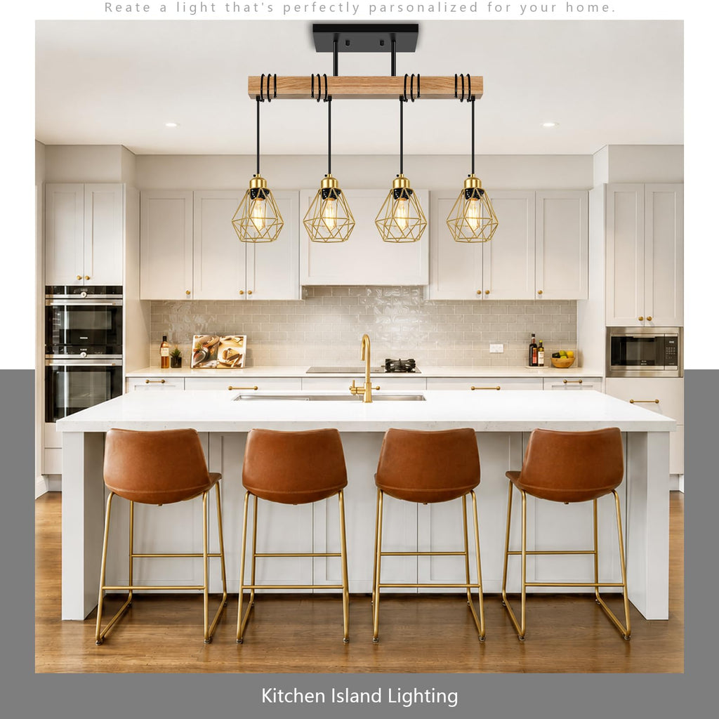 Island Lights, Black and Gold Pendant Light Fixtures, Farmhouse Dining Room Light Fixtures Over Table