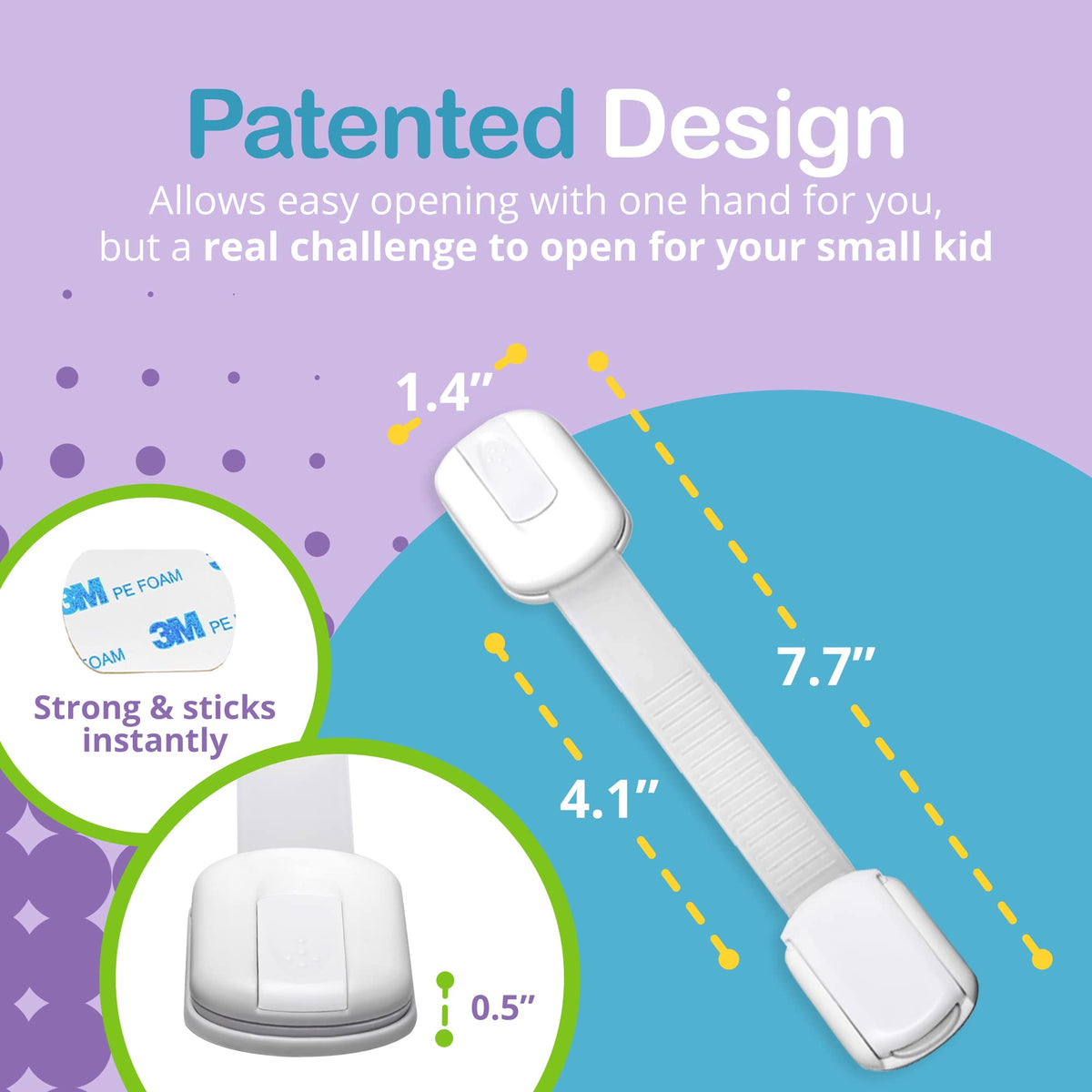 Adjustable & Reusable Child Safety Cabinet Locks & Latches, Baby Proofing Door Window, Cabinet, Toilet, &