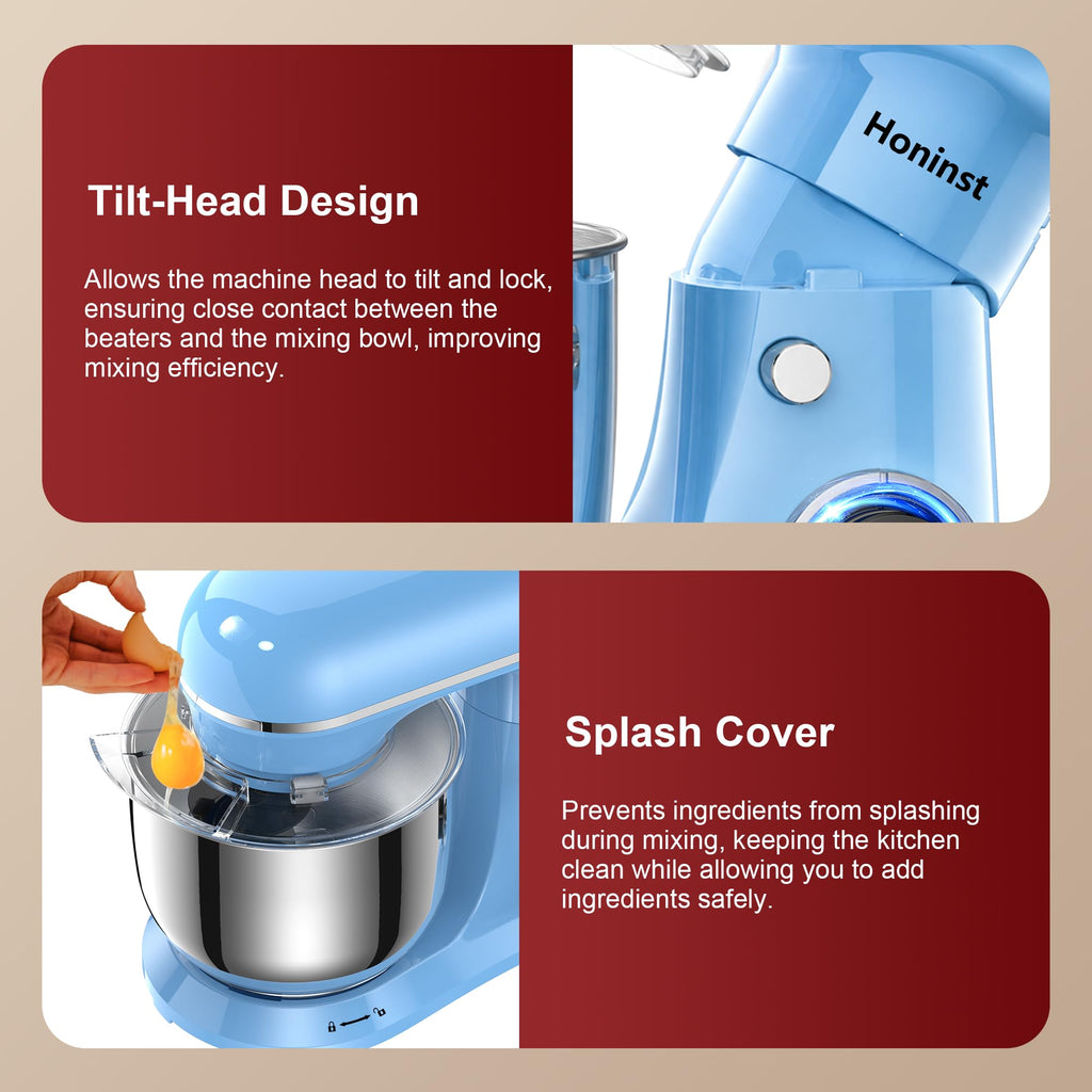 4QT Electric Stand Mixer, 10-Speed Tilt-Head Compact Kitchen Mixer