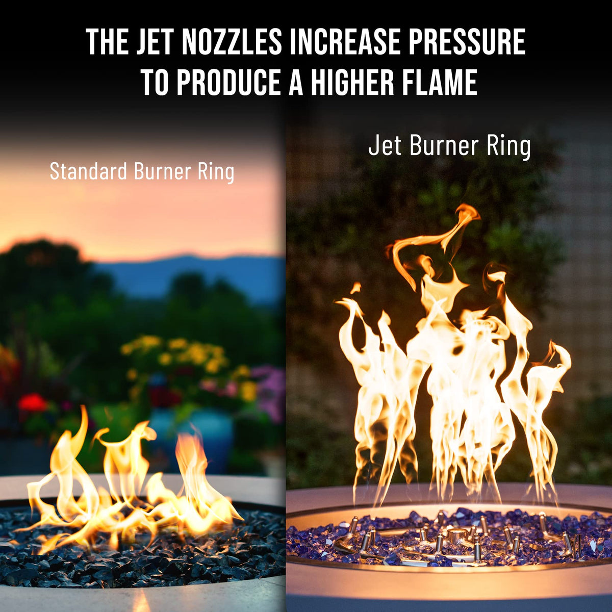 30-Inch Round Stainless Steel Fire Pit Jet Burner Ring