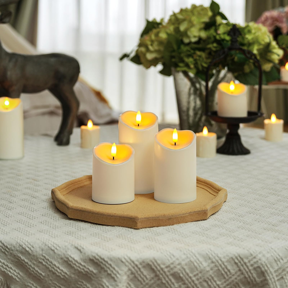 Outdoor Waterproof Flameless Candles, LED Candle with Remote, 3Pcs