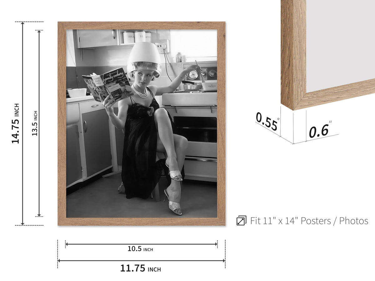 Kitchen Hair Salon Poster - Housewife Cooking Print - Fashion Art - Girly Illustration - Black and White Design