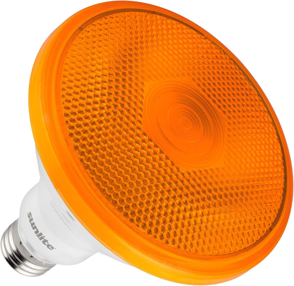 LED Orange PAR38 Spot Bulb 12 Watts, Medium (E26) Base, 35° Flood Beam, Decorative, Holiday Lighting, Turtle