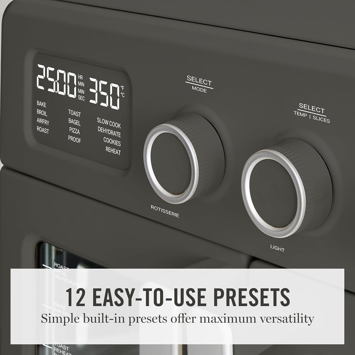 French Door Air Fryer Toaster Oven Combo, 34QT Countertop Convection, 12-in-1, Bake, Broil, Roast, Fits 12” Pizza