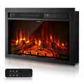 Electric Fireplace Insert, 26 inch Recessed and Wall Mounted with Adjustable Flame Color Brightness & 8h Timer &