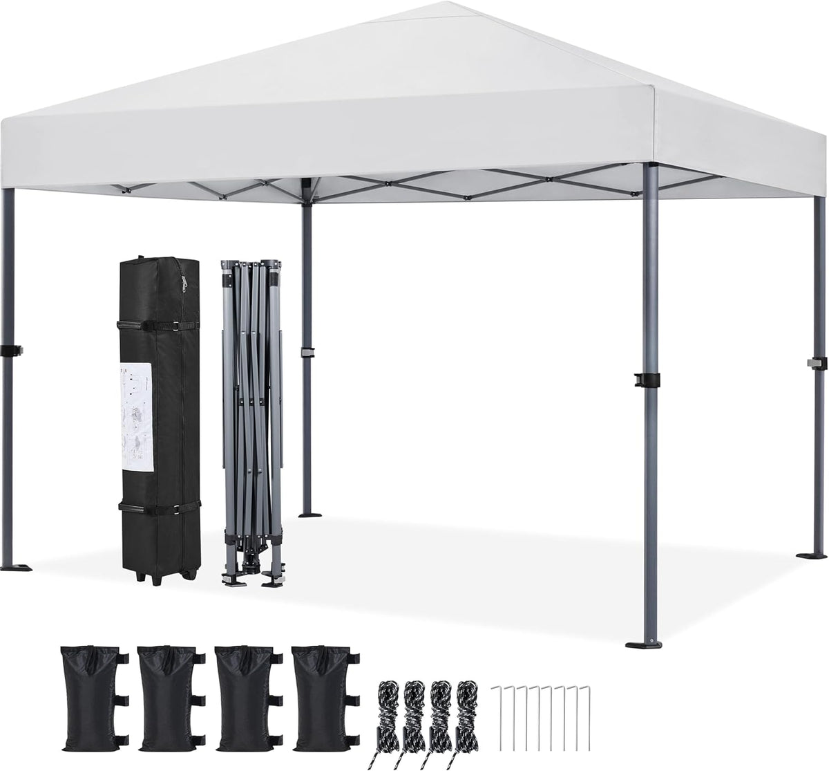 10x10 Pop Up Canopy Tent 1-Button One Person Quick Setup