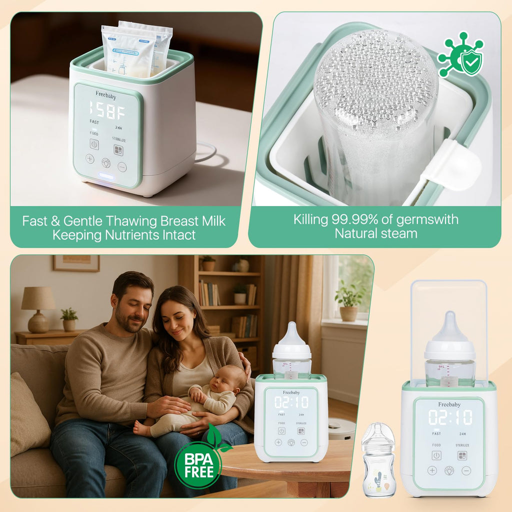Bottle Warmer, 10-in-1 Fast Baby Bottle Warmer for Breast Milk & Formula,Milk Warmer with Multi-Temperature