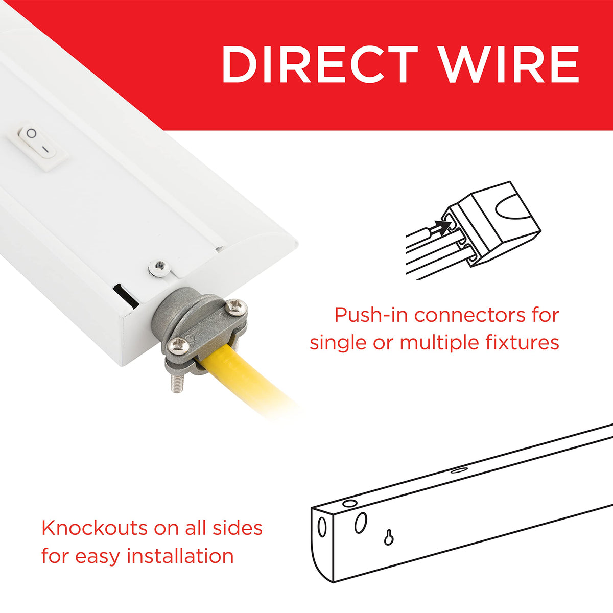 12 Inch Hardwired Under Cabinet Light, Dimmable 465 Lumens