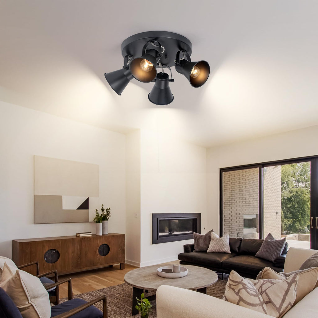 Kitchen Lighting Fixtures Ceiling, Adjustable Track Lighting Fixtures, Morden Black Directional Ceiling Light
