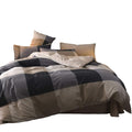 Buffalo Plaid Duvet Cover, 100% Cotton Check Geometric Bedding 3pc Set, Grey Hotel Quality Gingham Plaid Print
