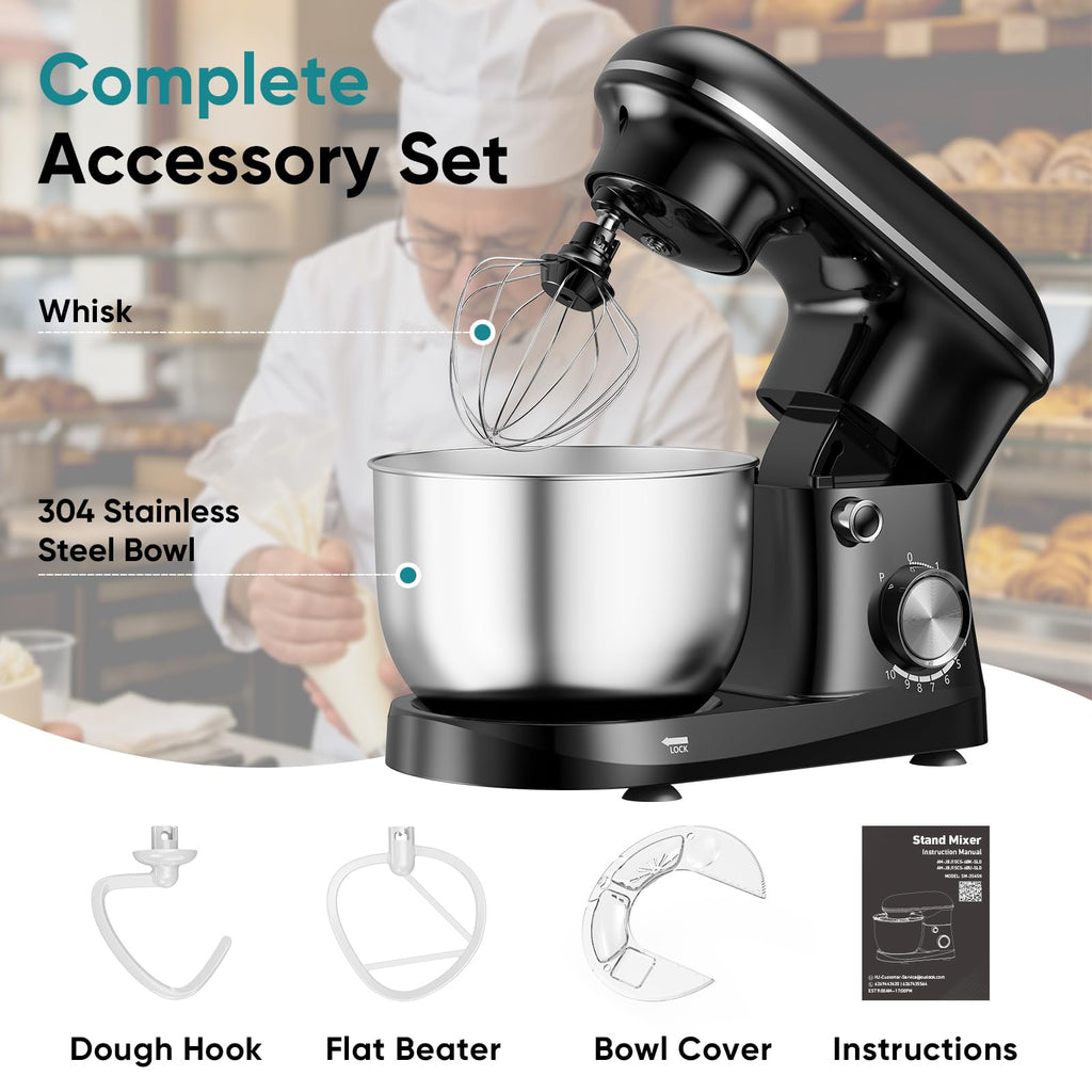 6.3 Qt Stand Mixer, 10-Speed Tilt-Head Electric Mixer for Baking