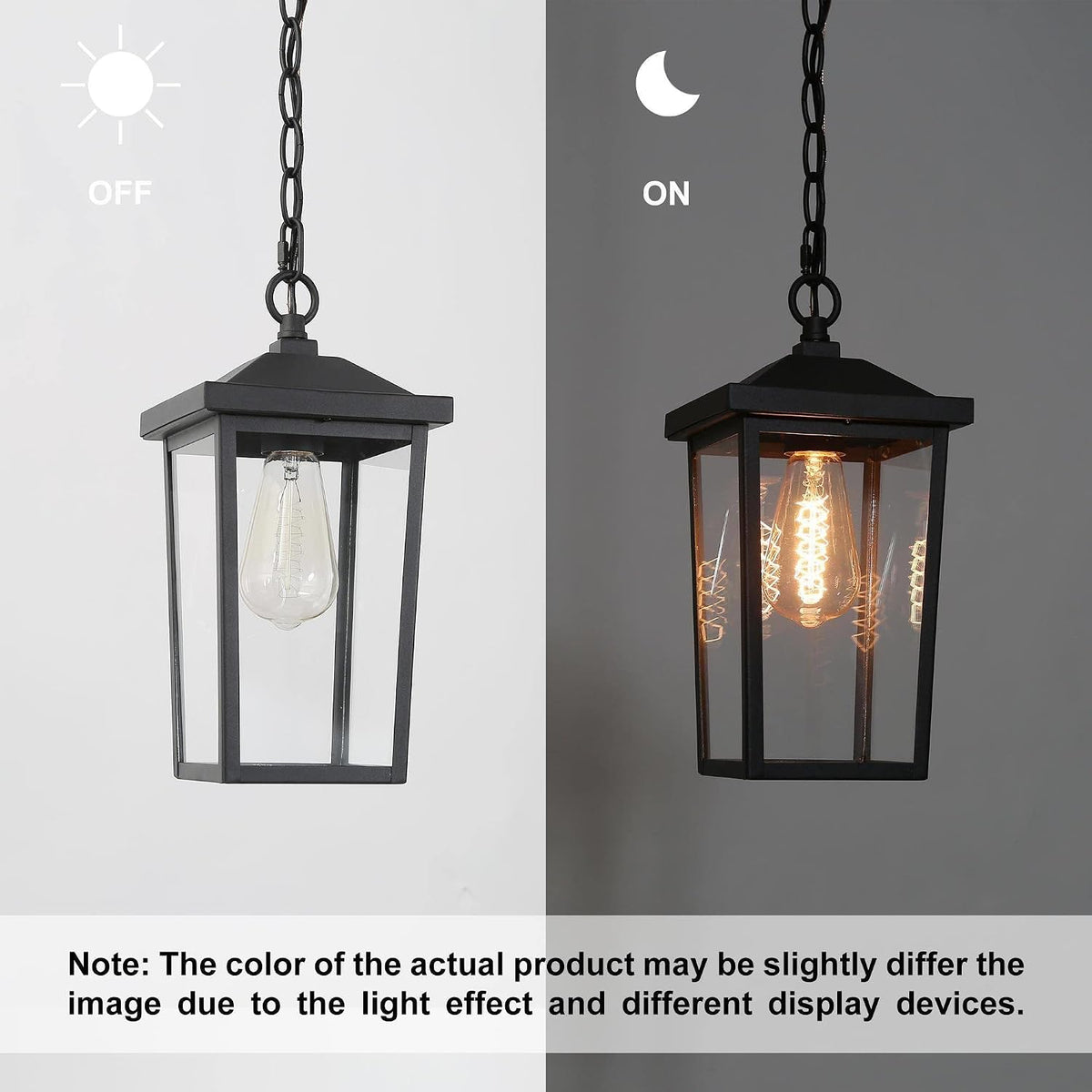 Outdoor Pendant Light Fixture, Farmhouse Exterior Anti-Rust Hanging Lights with Adjustable Chain