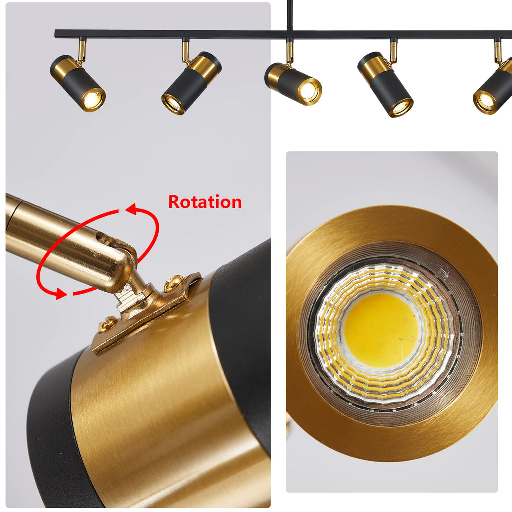 Ceiling Track Lighting Adjustable LED Track Lighting Kit Gold and Black Industrial Ceiling Spot Lighting