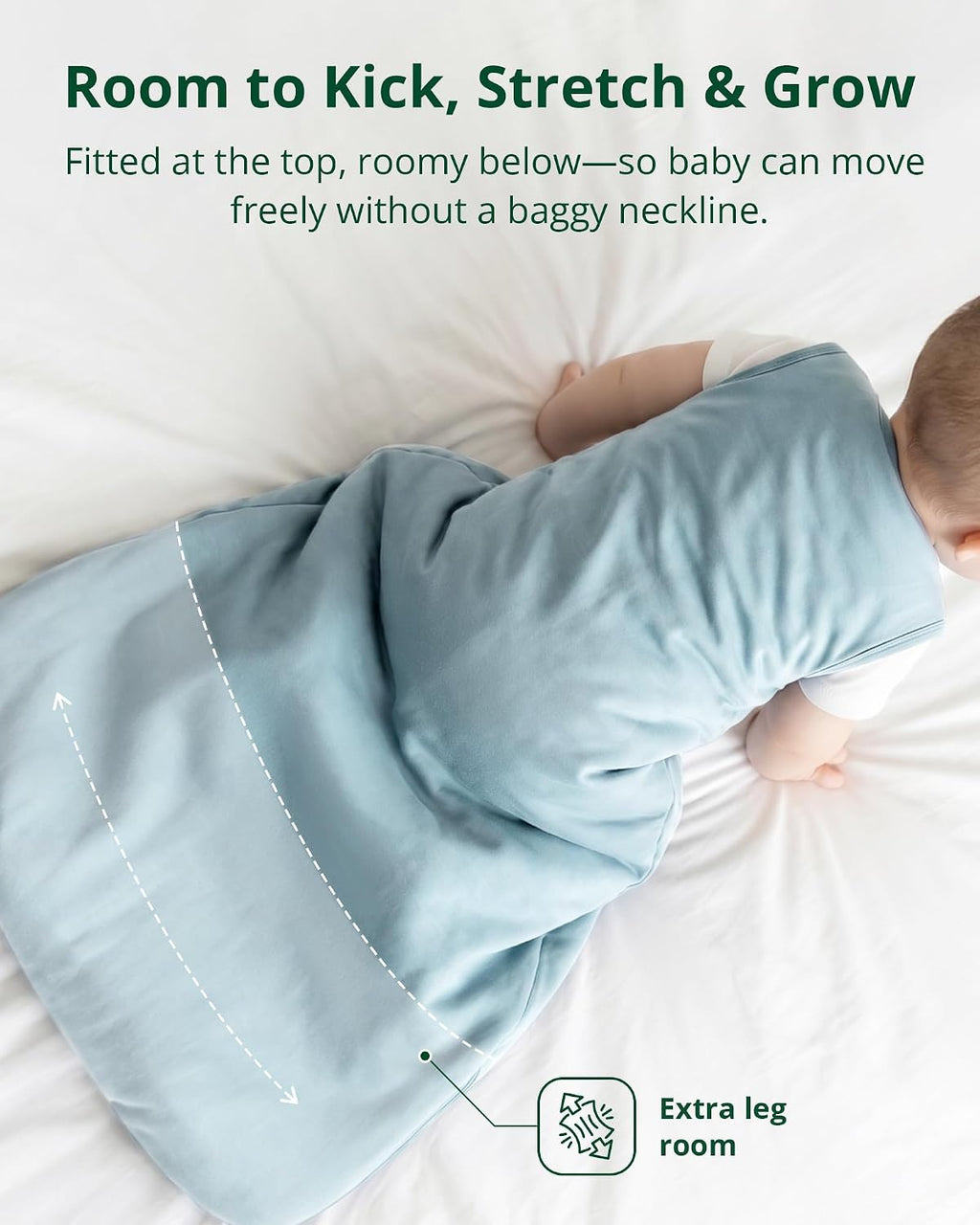 Soft Bamboo Viscose Baby Sleep Sack, 1.0 TOG Baby Sleeping Bag 2 Pack, Cozy Baby Wearable Blanket Way Zipper