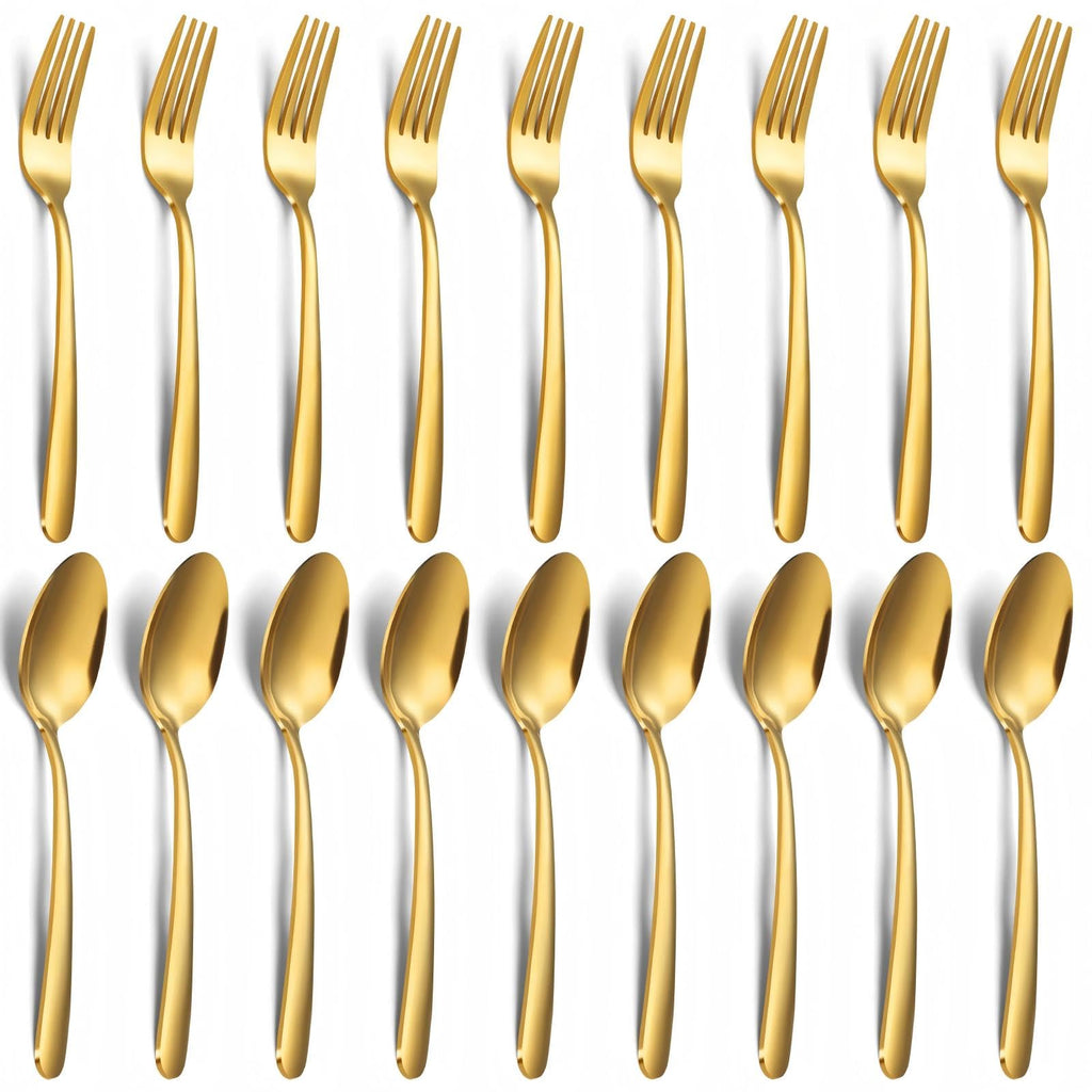24-Piece Spoons and Forks Set Silverware Set - Forks and Spoons Stainless Steel Silverware and Restaurant, 12-Fork