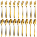 24-Piece Spoons and Forks Set Silverware Set - Forks and Spoons Stainless Steel Silverware and Restaurant, 12-Fork