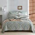 Bedspread Quilt Sets, 3 Pieces Reversible Comforter Coverlet Sets, Classical Damask Paisley