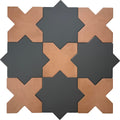 Porcelain Tile Black and Terracotta 7x7+5x5 10.62 sq ft/case 68-Pack