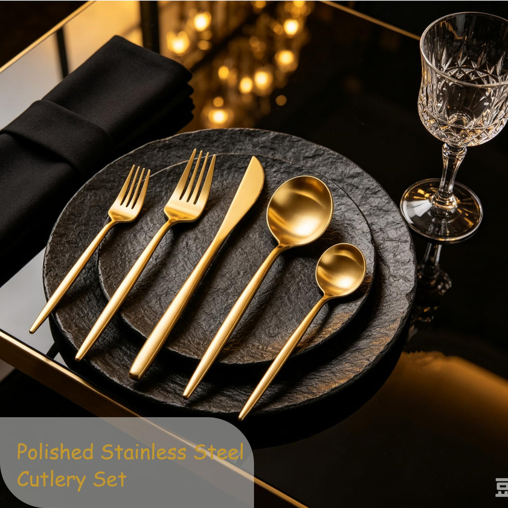 Gold Silverware Set 300-Piece - Premium Stainless Steel Flatware Set for 60, Luxury Gold Cutlery Set with Spoons