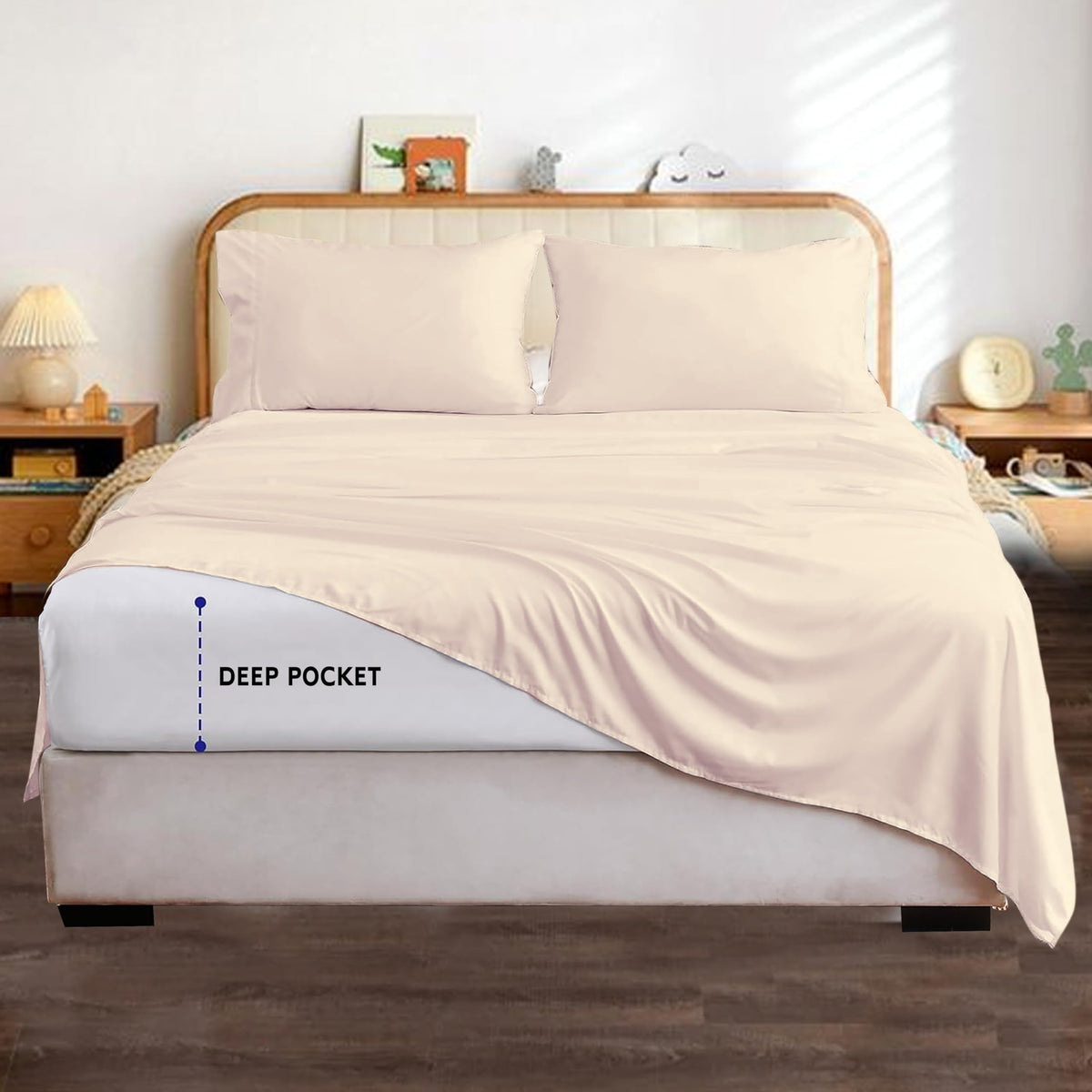 Full Size Sleeper Sofa Bed Sheet Set (54" x 72" x 6") 100% Egyptian Cotton (Ivory Solid) 500 Thread Count!!