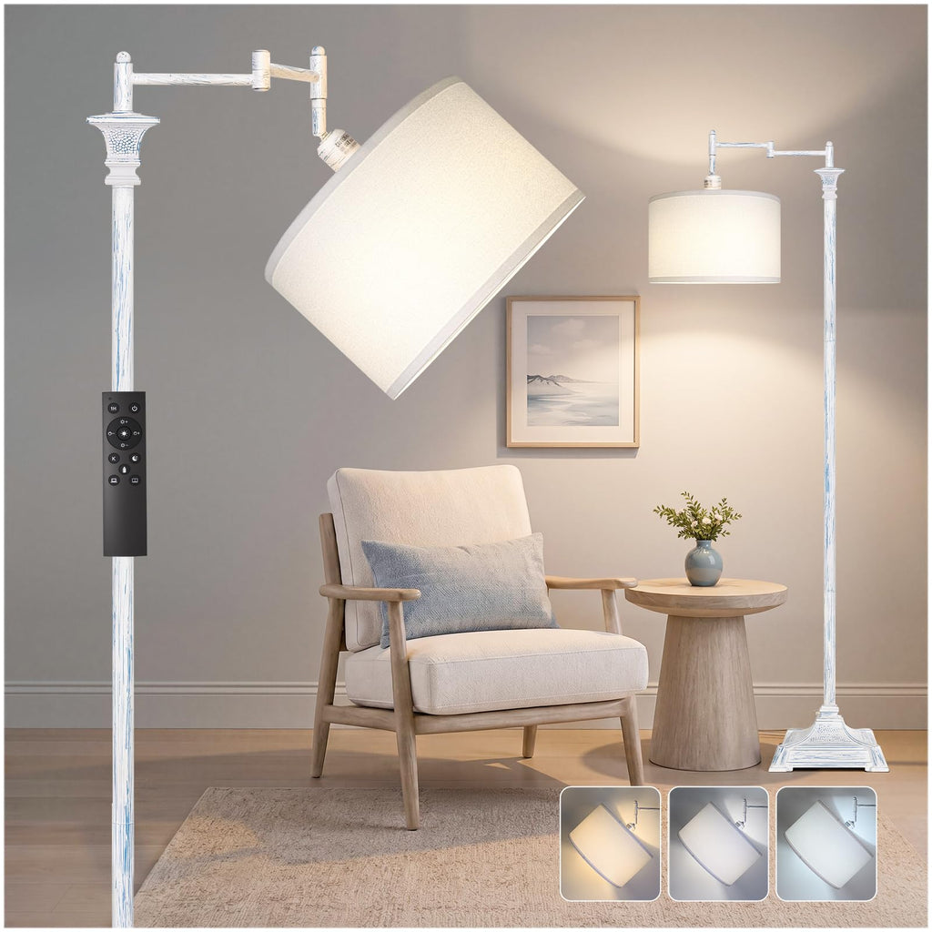 Rustic 68" Tall Floor Lamp Bedroom, Washed Blue