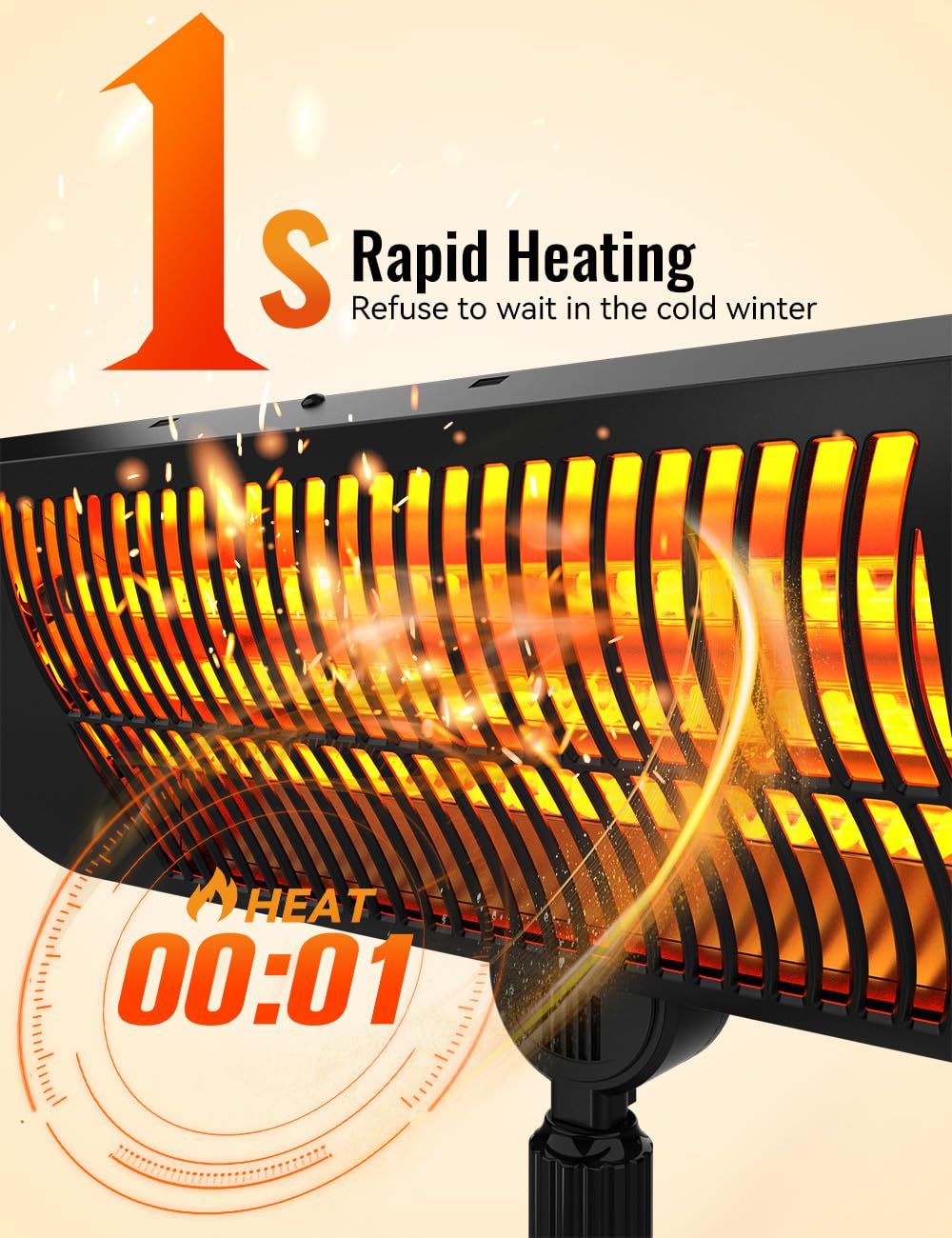 Outdoor Heater, 1500W Infrared Electric Patio Heaters