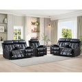 3-Piece Manual Recliner Sofa Set, Included Recliner and 2Loveseat 2-Seater Sofa with Center Console, Overstuffed Pu