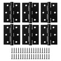 6 Pack Ball Bearing Door Hinges with Square Corners, 3 x 2.5 Inch Heavy Duty Stainless Steel Hinges with Screws for
