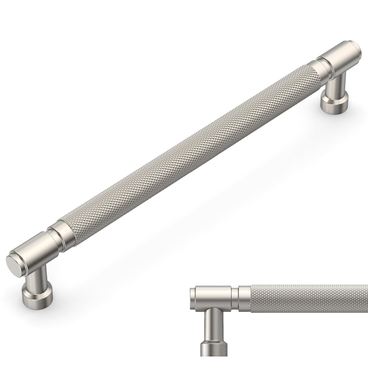 20 Pack Brushed Satin Nickel knurled Cabinet Pulls 7.5"