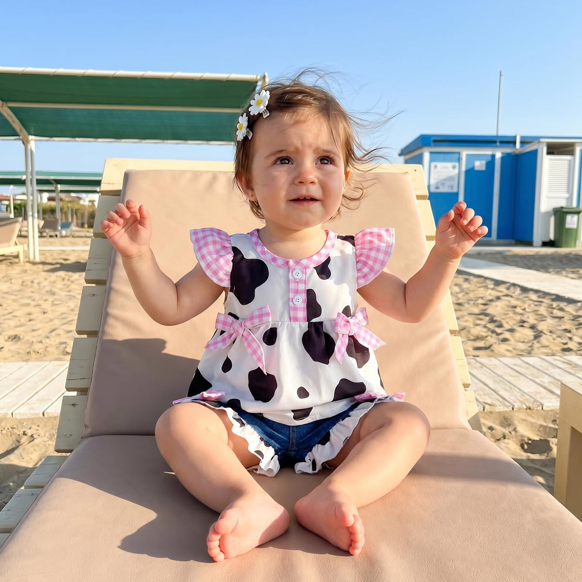 Toddler Cowgirl Outfit Girl Button Down Shirt Ruffle Sleeve Tops and Shorts Set Kids Denim Outfits Western Clothes