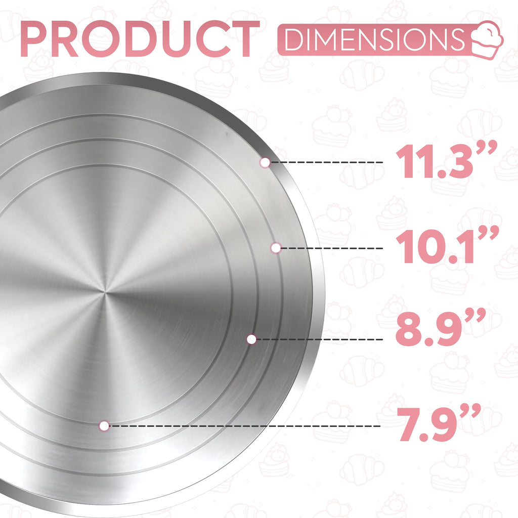 12 Inch Pink Aluminum Alloy Revolving Cake Stand for Cake Decorating
