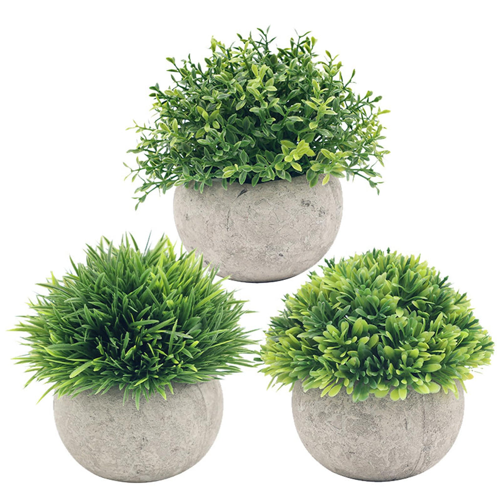 3 Pack Mini Fake Plants, Artificial Potted for Desk & Shelf