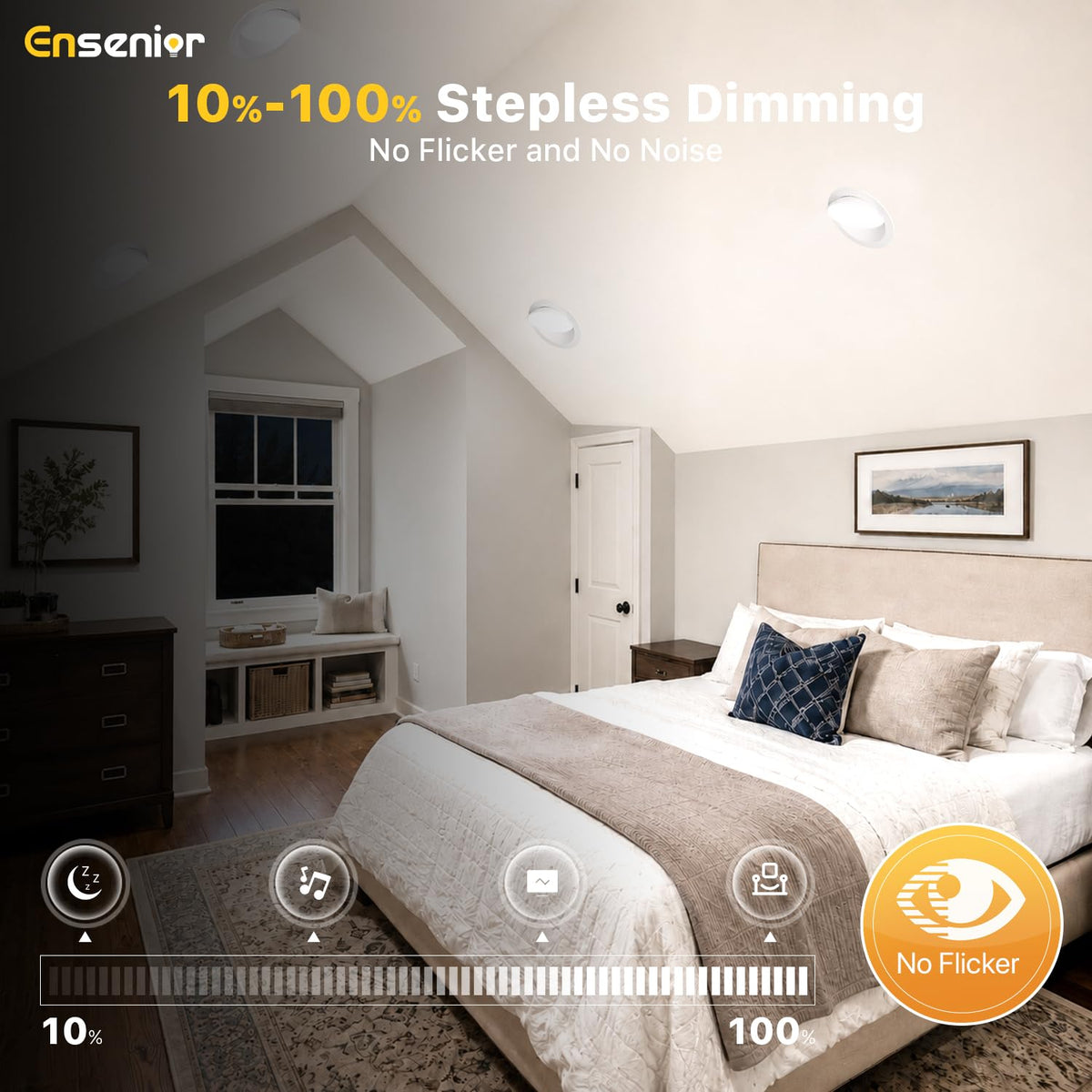 4 Inch Gimbal LED Recessed Light, 5CCT, 9W, 900LM, 4 Pack