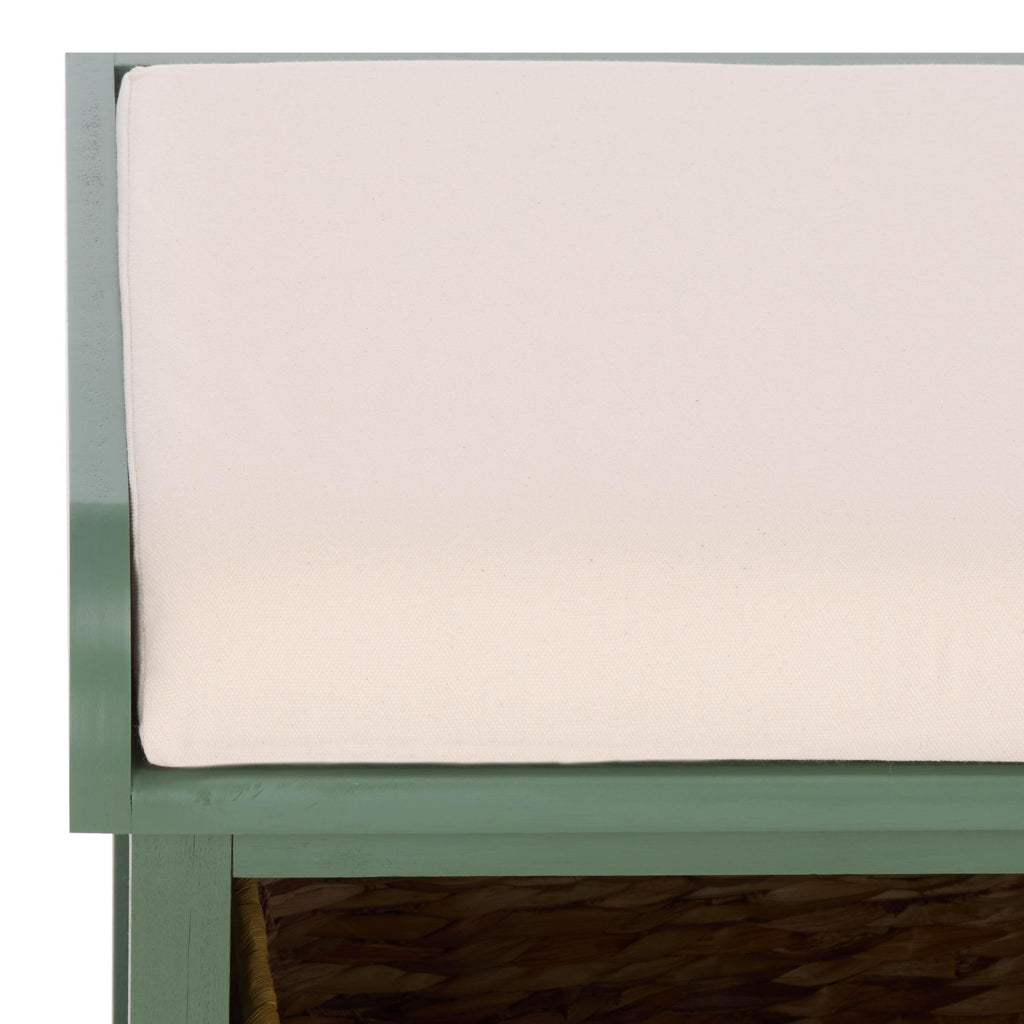 Freddy Wood Storage Bench, 33" Farmhouse Dusty Green