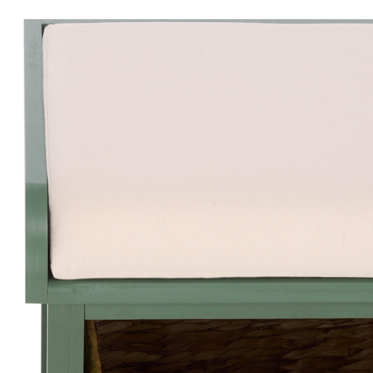 Freddy Wood Storage Bench, 33" Farmhouse Dusty Green