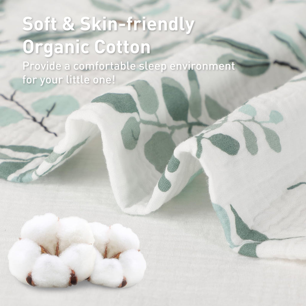 Organic Cotton Muslin Baby Crib Bedding Set 3 Pack for Newborn Baby Toddler