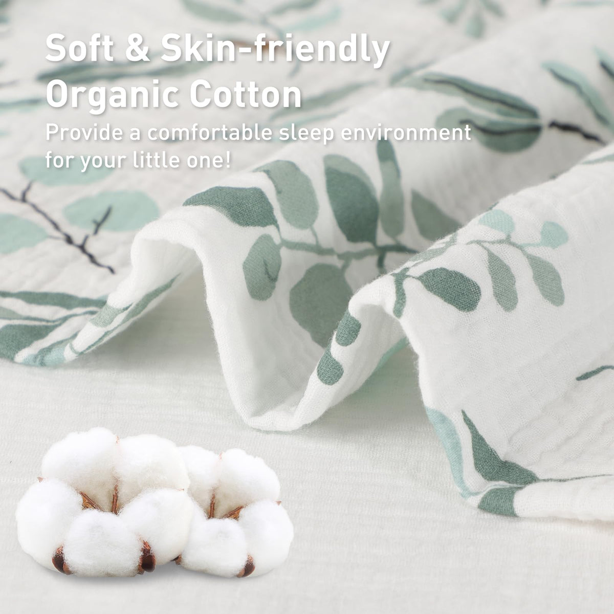 Organic Cotton Muslin Baby Crib Bedding Set 3 Pack for Newborn Baby Toddler