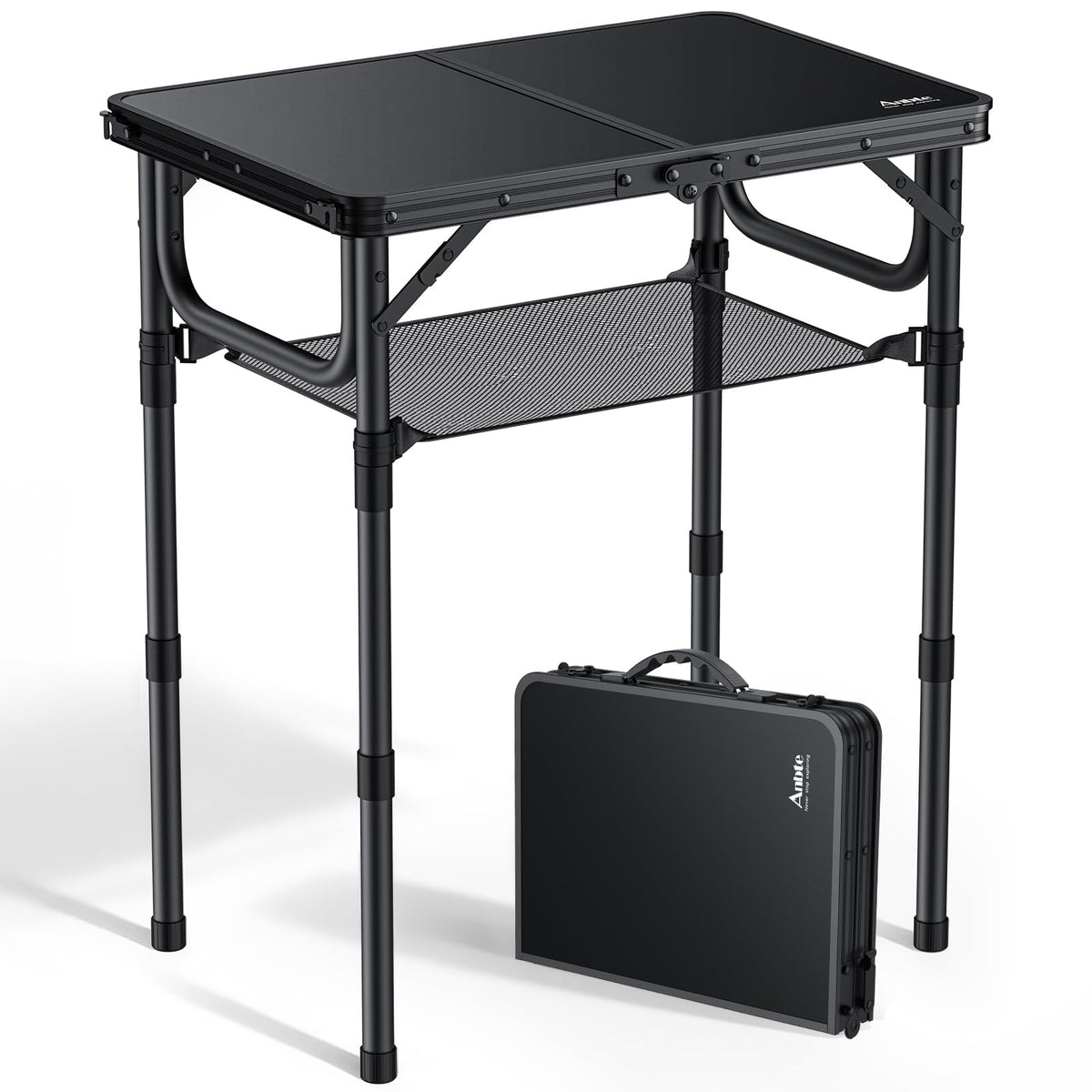 Folding Camping Table, 24"X 16" Adjustable Height Small Folding Table