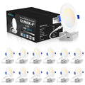 12 Pack 4 inch Recessed Lighting, 5CCT, 9.5W Eqv 80W